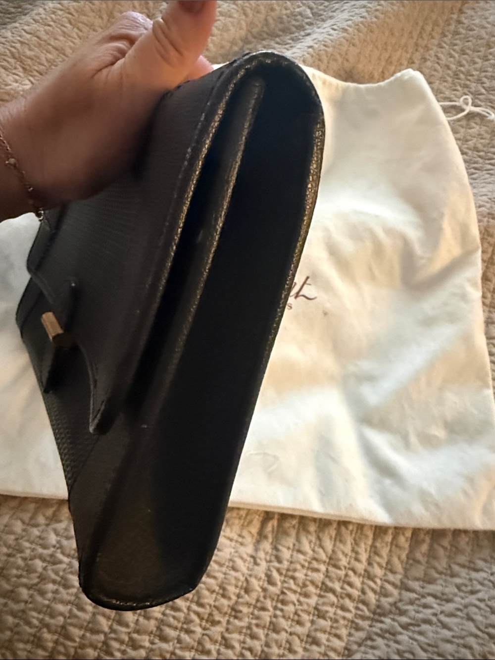 Vintage S.T. DuPont Paris rare black evening clutch with dust bag - Picture 8 of 10